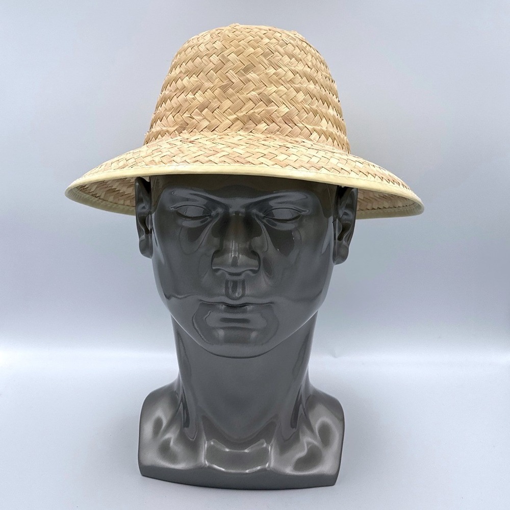 Style Straw Pith Helmet Sun Hat Tan Woven BOHO Gardening Safari Beach Hat